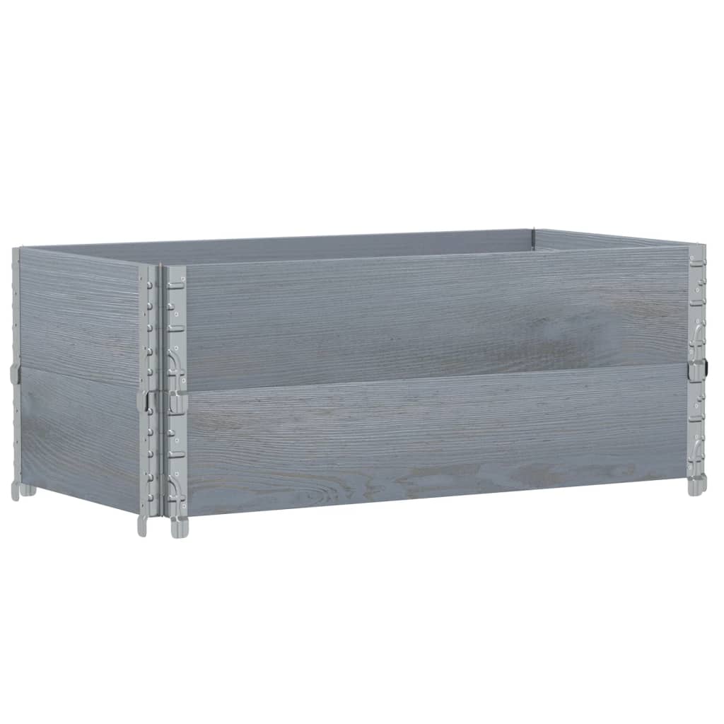 Palletopzetranden 2 st 100x50 cm massief grenenhout grijs is nu te koop bij PeponiXL, paradijselijk wonen!