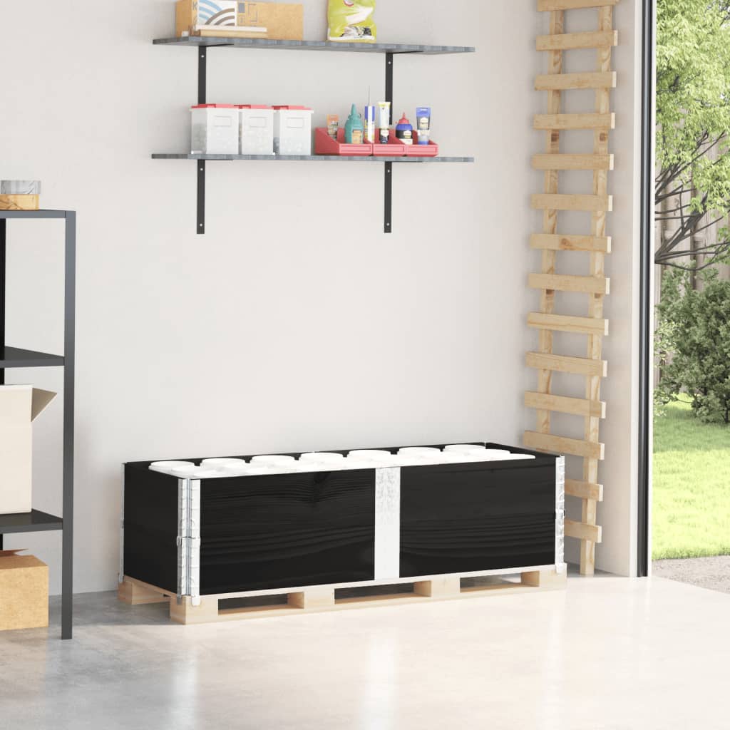 Palletopzetranden 2 st 150x50 cm massief grenenhout zwart is nu te koop bij PeponiXL, paradijselijk wonen!