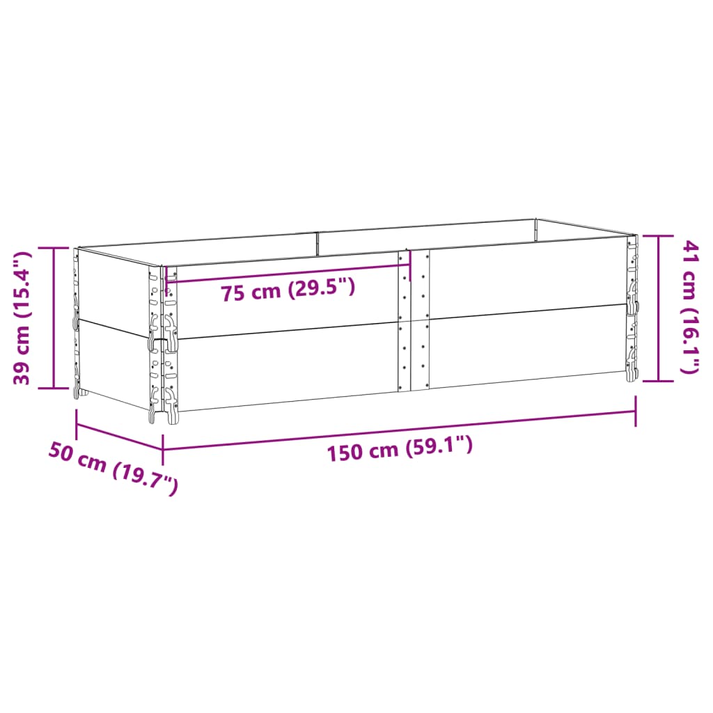 Palletopzetranden 2 st 150x50 cm massief grenenhout grijs is nu te koop bij PeponiXL, paradijselijk wonen!