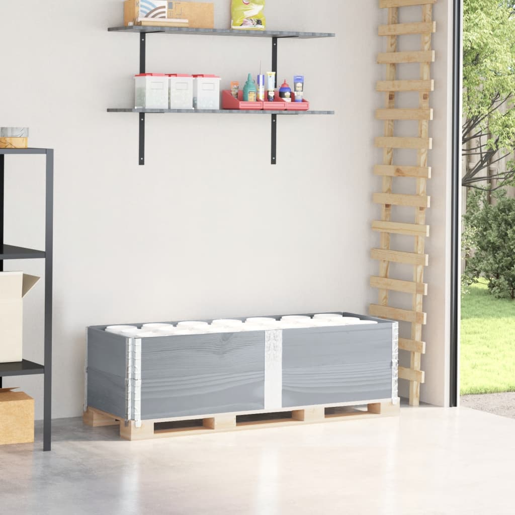 Palletopzetranden 2 st 150x50 cm massief grenenhout grijs is nu te koop bij PeponiXL, paradijselijk wonen!