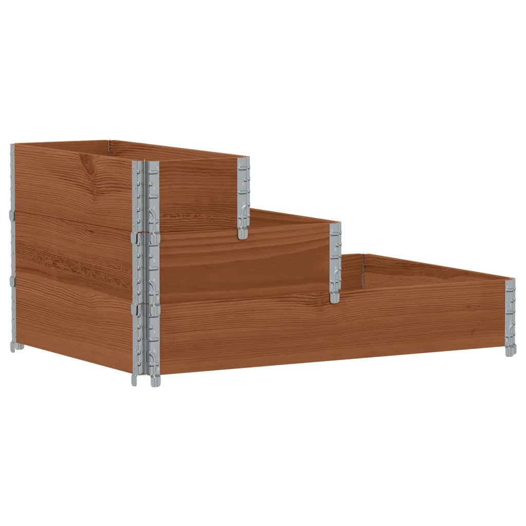Verhoogde plantenbak 3-laags 120x80 cm massief grenenhout bruin is nu te koop bij PeponiXL, paradijselijk wonen!
