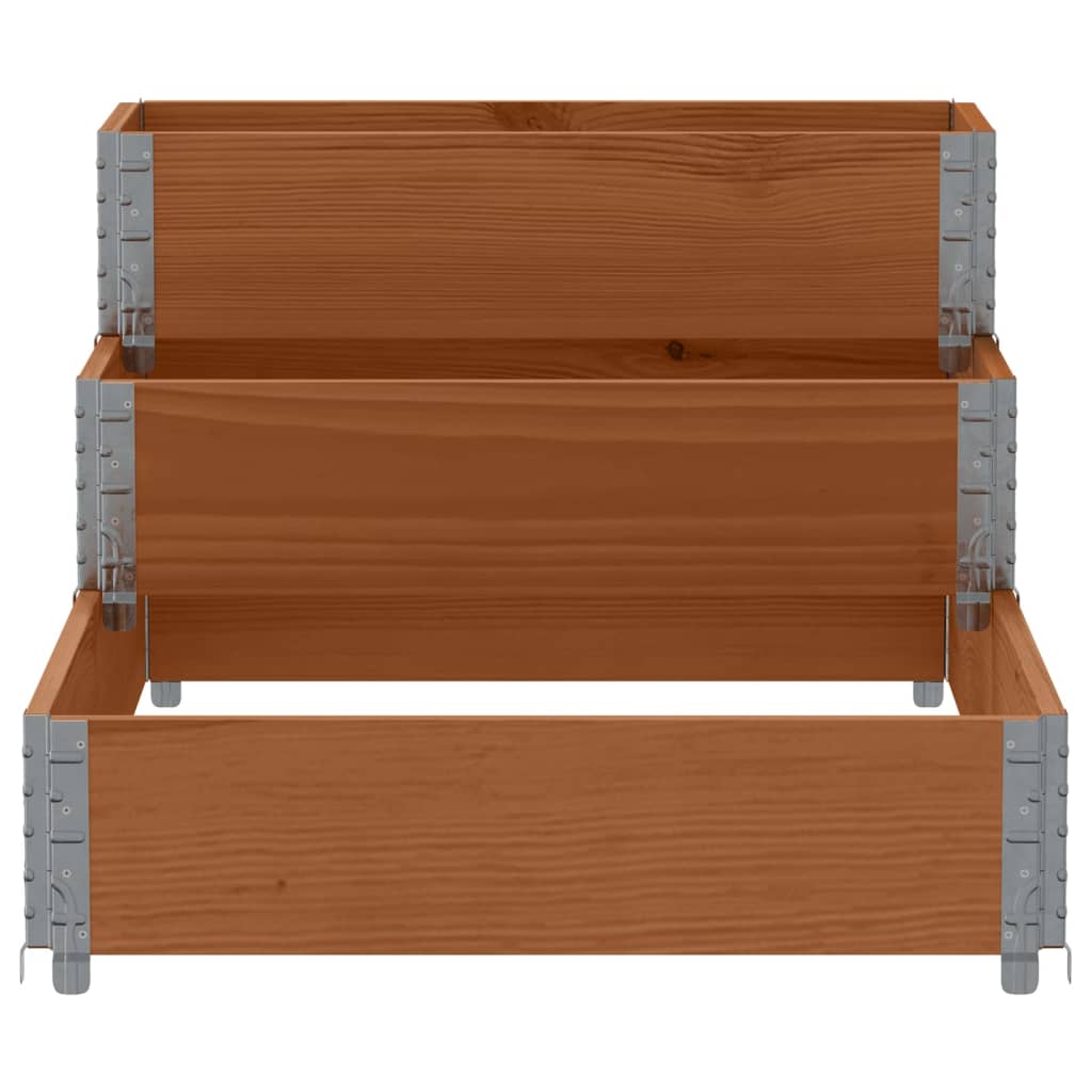 Verhoogde plantenbak 3-laags 120x80 cm massief grenenhout bruin is nu te koop bij PeponiXL, paradijselijk wonen!