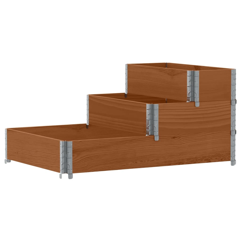 Verhoogde plantenbak 3-laags 120x80 cm massief grenenhout bruin is nu te koop bij PeponiXL, paradijselijk wonen!