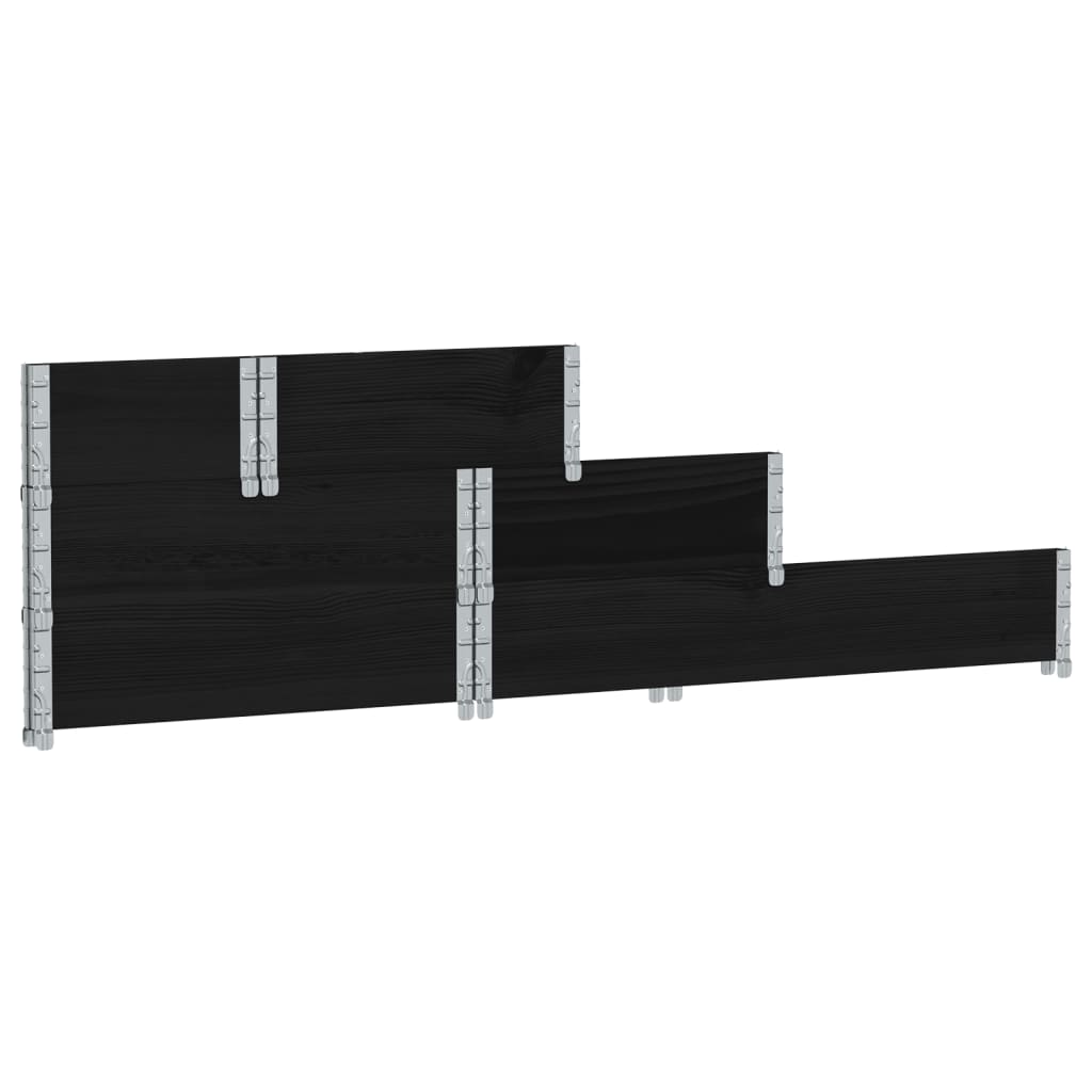 Verhoogde plantenbak 3-laags 120x80 cm massief grenenhout zwart is nu te koop bij PeponiXL, paradijselijk wonen!