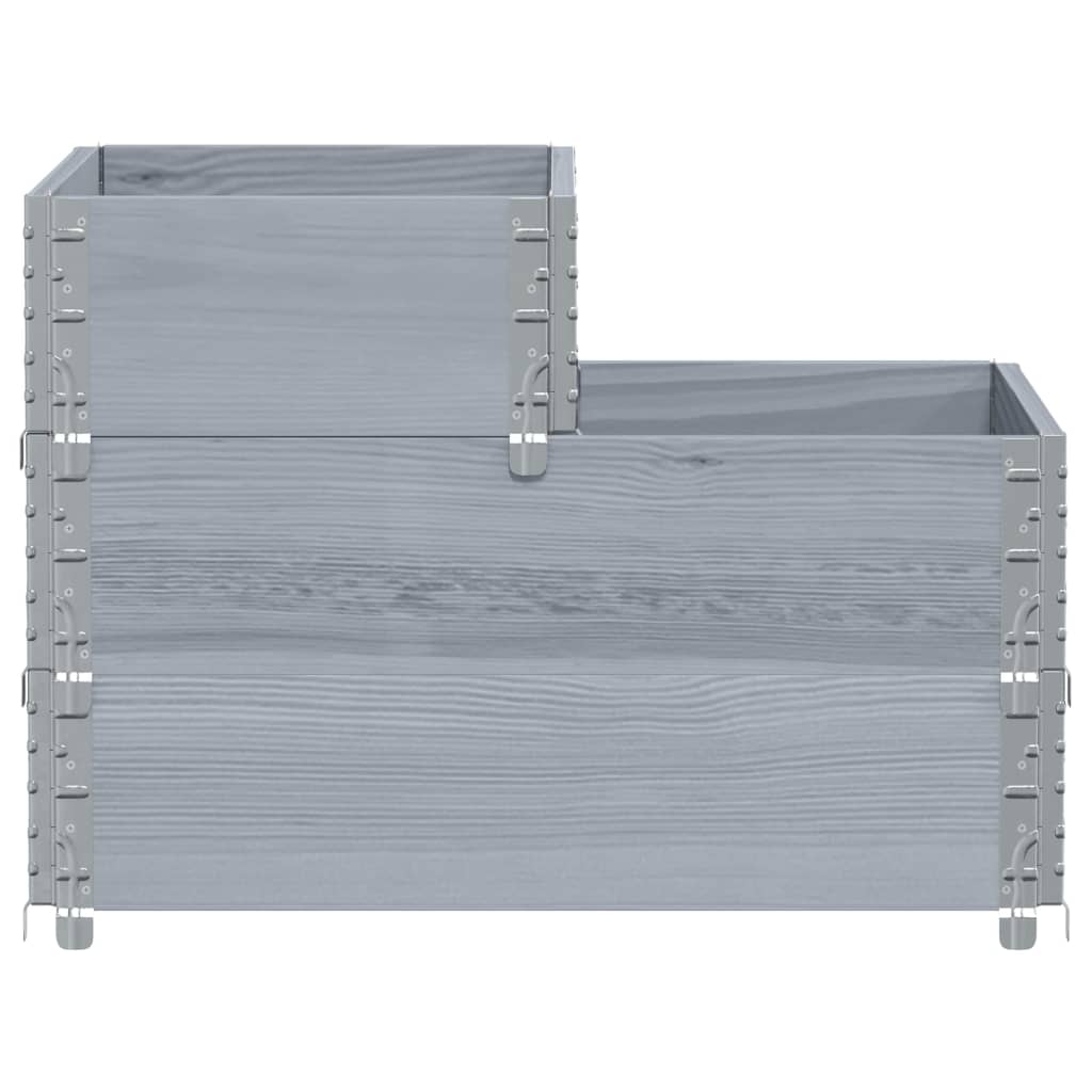 Verhoogde plantenbak 3-laags 120x80 cm massief grenenhout grijs is nu te koop bij PeponiXL, paradijselijk wonen!