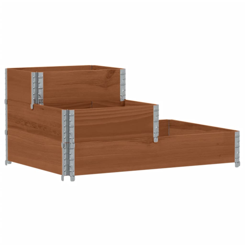Verhoogde plantenbak 3-laags 120x80 cm massief grenenhout bruin is nu te koop bij PeponiXL, paradijselijk wonen!