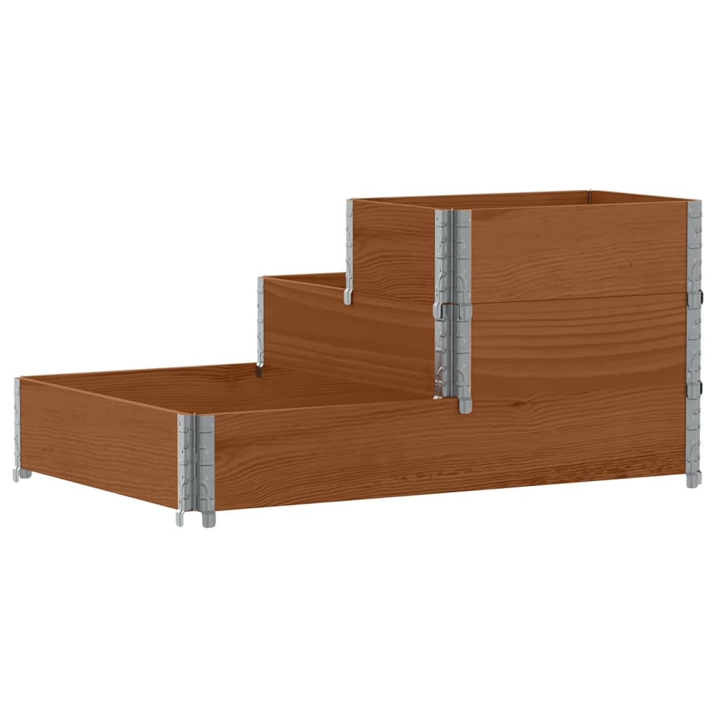 Verhoogde plantenbak 3-laags 120x80 cm massief grenenhout bruin is nu te koop bij PeponiXL, paradijselijk wonen!