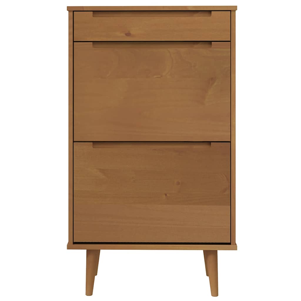 Schoenenkast MOLDE 59,5x35x103 cm massief grenenhout bruin is nu te koop bij PeponiXL, paradijselijk wonen!