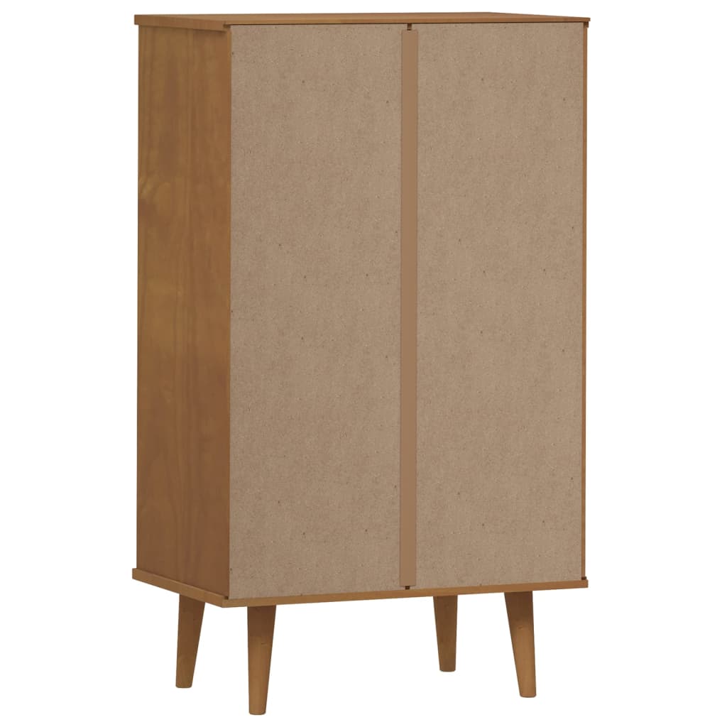 Schoenenkast MOLDE 59,5x35x103 cm massief grenenhout bruin is nu te koop bij PeponiXL, paradijselijk wonen!