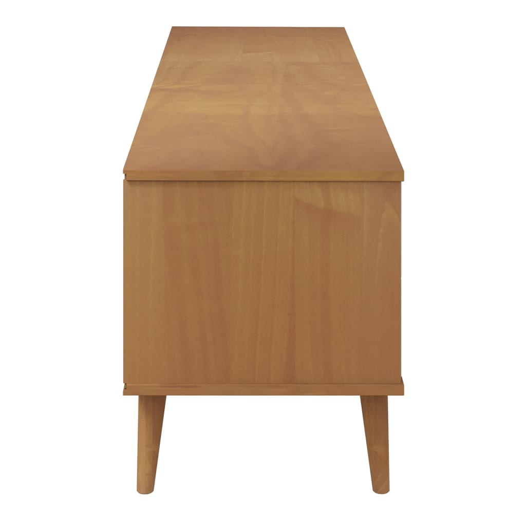Tv-meubel MOLDE 158x40x49 cm massief grenenhout bruin is nu te koop bij PeponiXL, paradijselijk wonen!