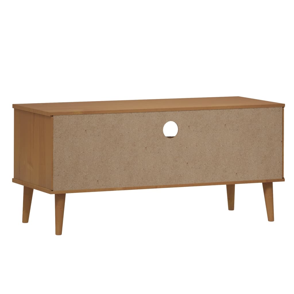 Tv-meubel MOLDE 158x40x49 cm massief grenenhout bruin is nu te koop bij PeponiXL, paradijselijk wonen!