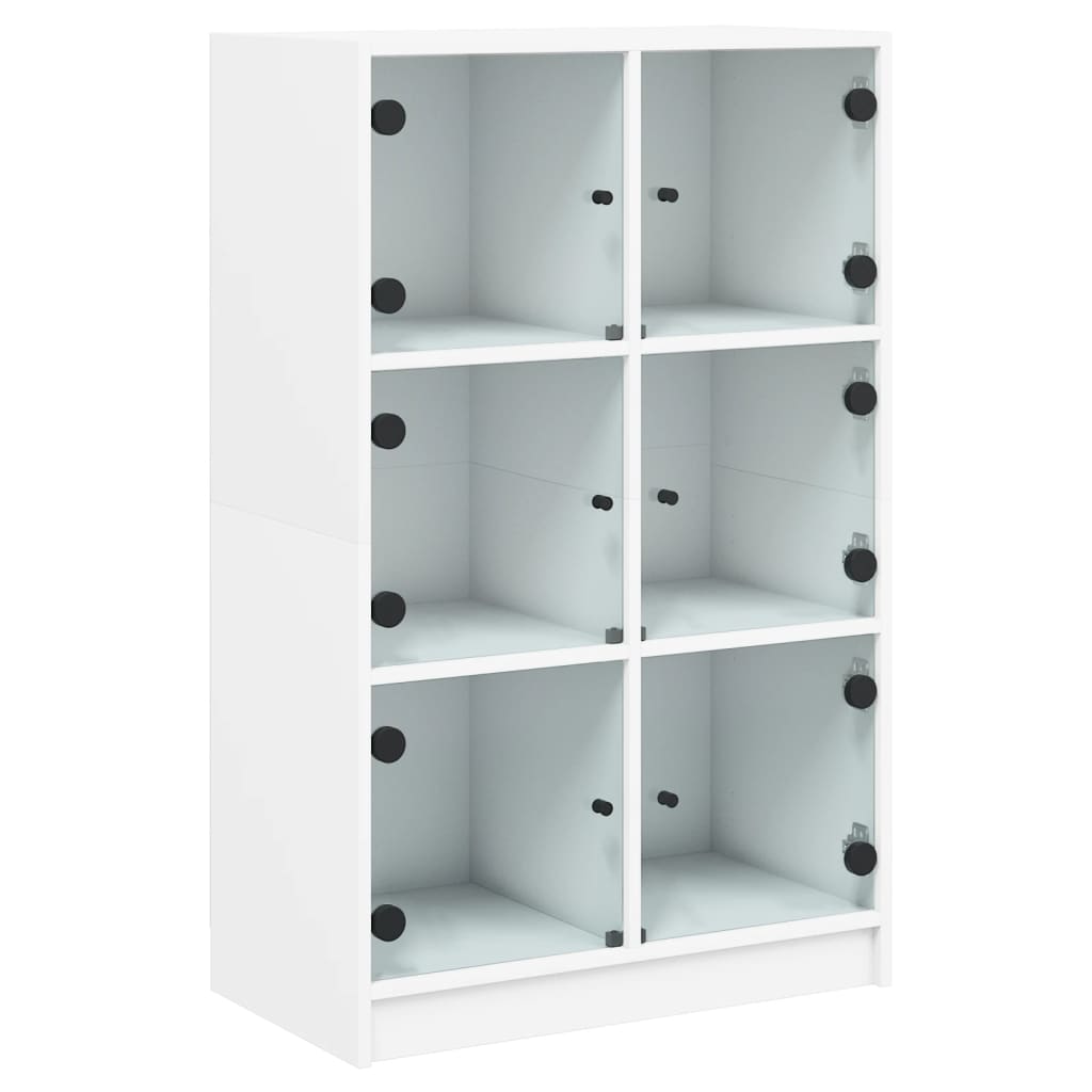 Hoge kast met deuren 68x37x109 cm bewerkt hout wit is nu te koop bij PeponiXL, paradijselijk wonen!