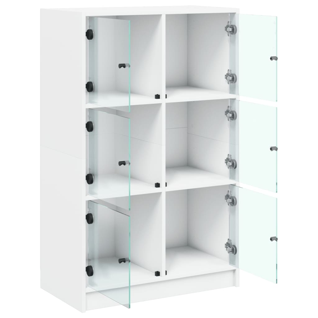 Hoge kast met deuren 68x37x109 cm bewerkt hout wit is nu te koop bij PeponiXL, paradijselijk wonen!