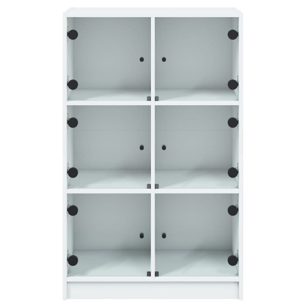Hoge kast met deuren 68x37x109 cm bewerkt hout wit is nu te koop bij PeponiXL, paradijselijk wonen!