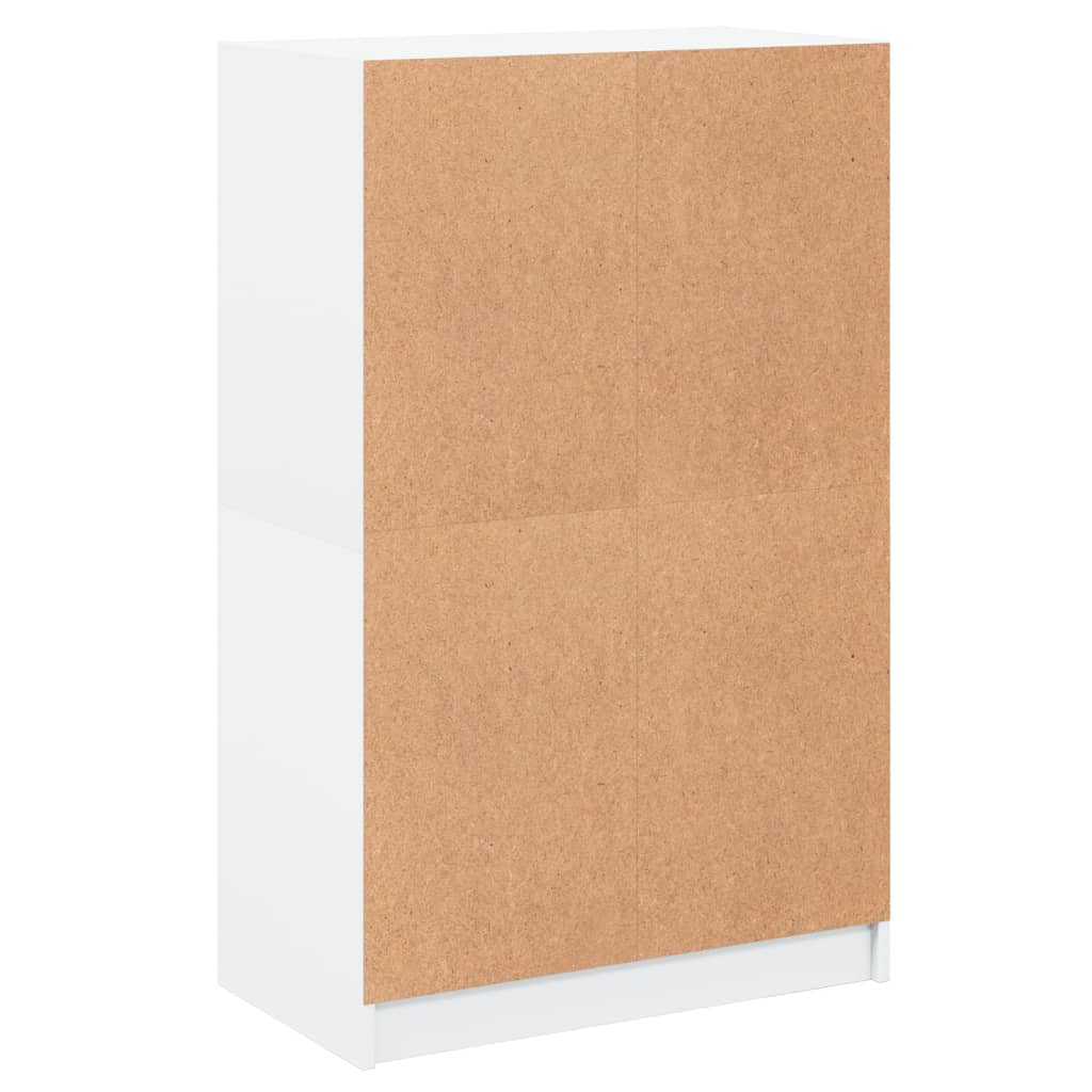 Hoge kast met deuren 68x37x109 cm bewerkt hout wit is nu te koop bij PeponiXL, paradijselijk wonen!