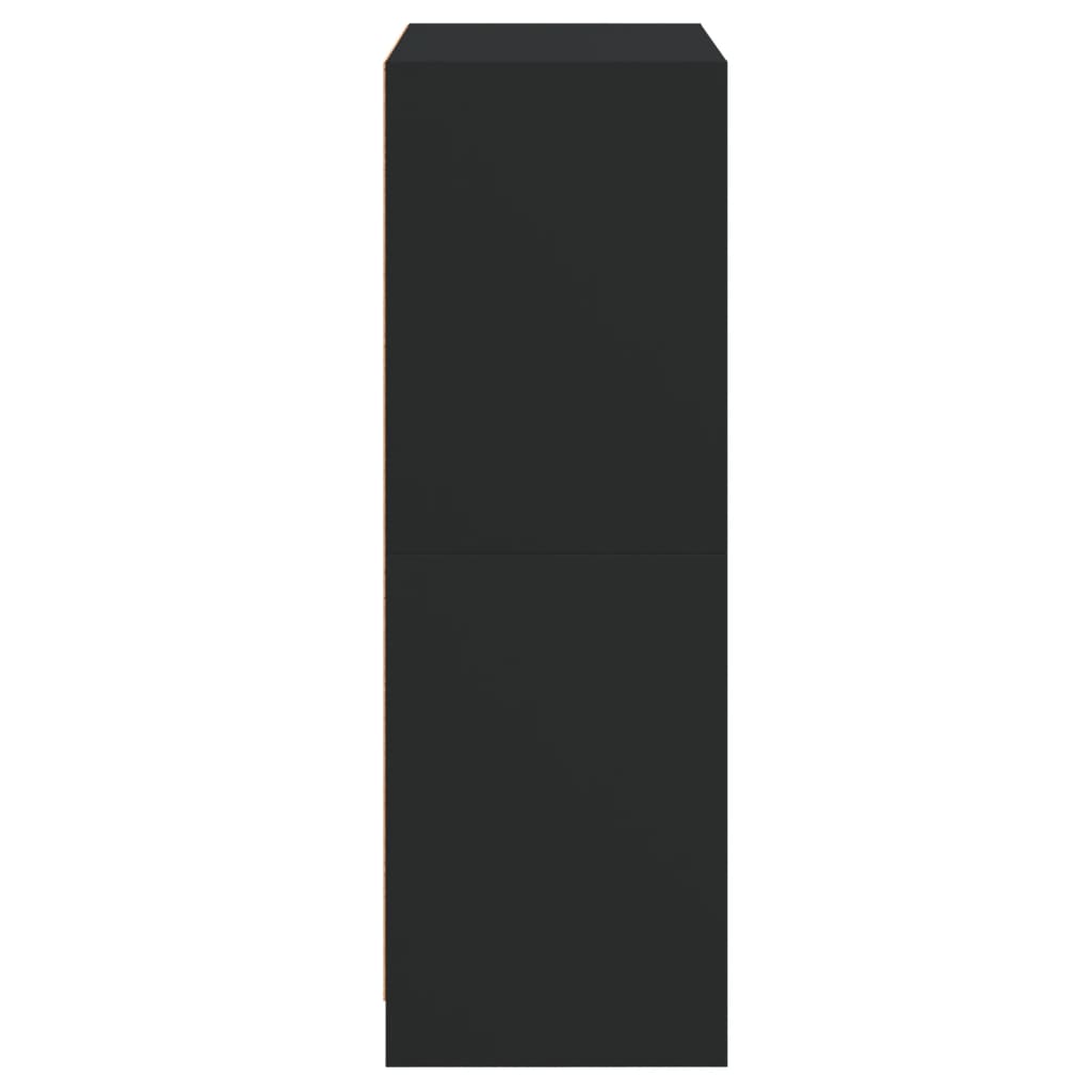Hoge kast met deuren 68x37x109 cm bewerkt hout zwart is nu te koop bij PeponiXL, paradijselijk wonen!