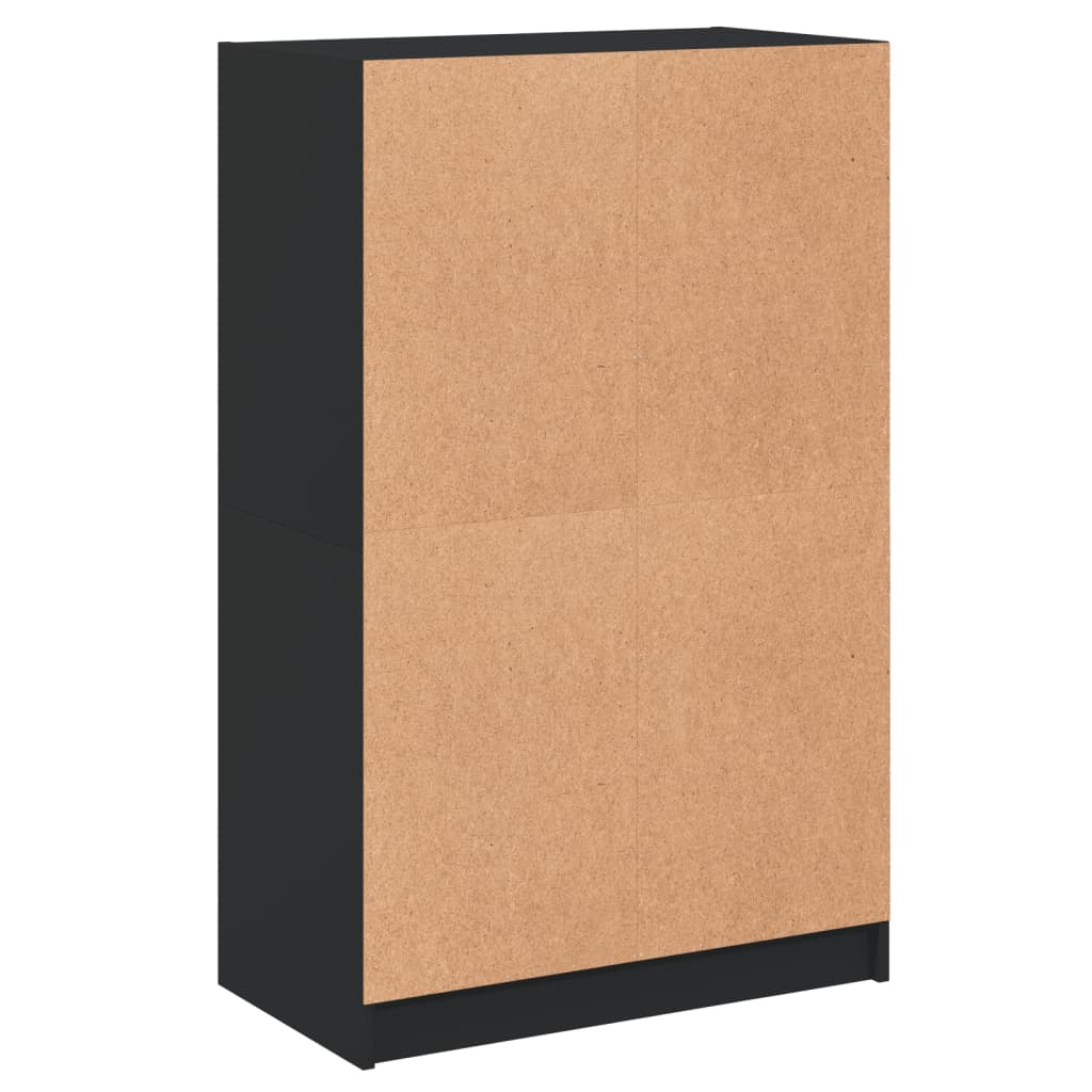 Hoge kast met deuren 68x37x109 cm bewerkt hout zwart is nu te koop bij PeponiXL, paradijselijk wonen!