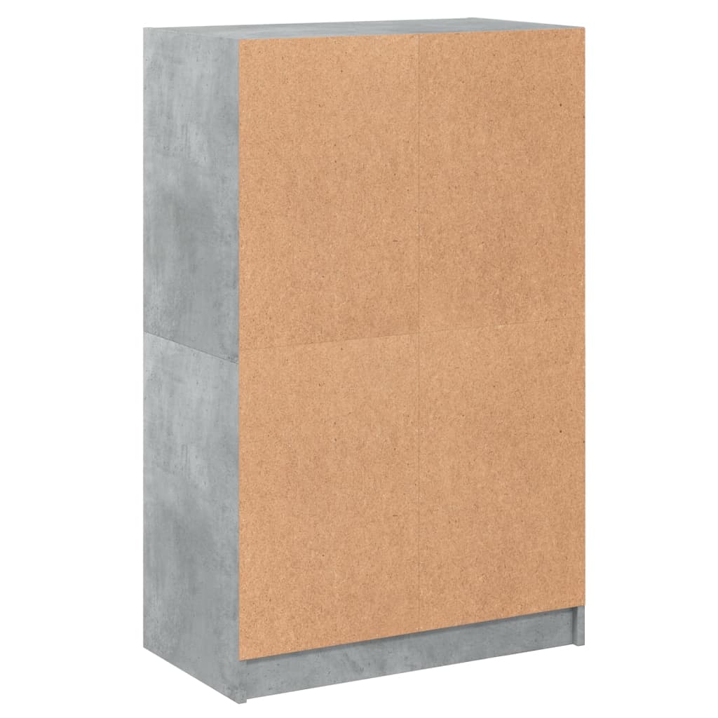 Hoge kast met deuren 68x37x109 cm bewerkt hout betongrijs is nu te koop bij PeponiXL, paradijselijk wonen!