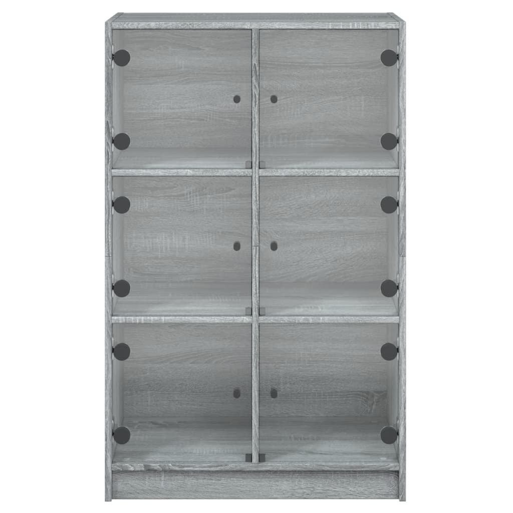 Hoge kast met deuren 68x37x109 cm bewerkt hout grijs sonoma is nu te koop bij PeponiXL, paradijselijk wonen!