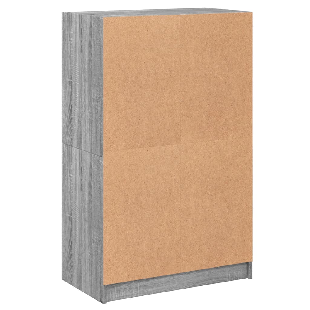 Hoge kast met deuren 68x37x109 cm bewerkt hout grijs sonoma is nu te koop bij PeponiXL, paradijselijk wonen!