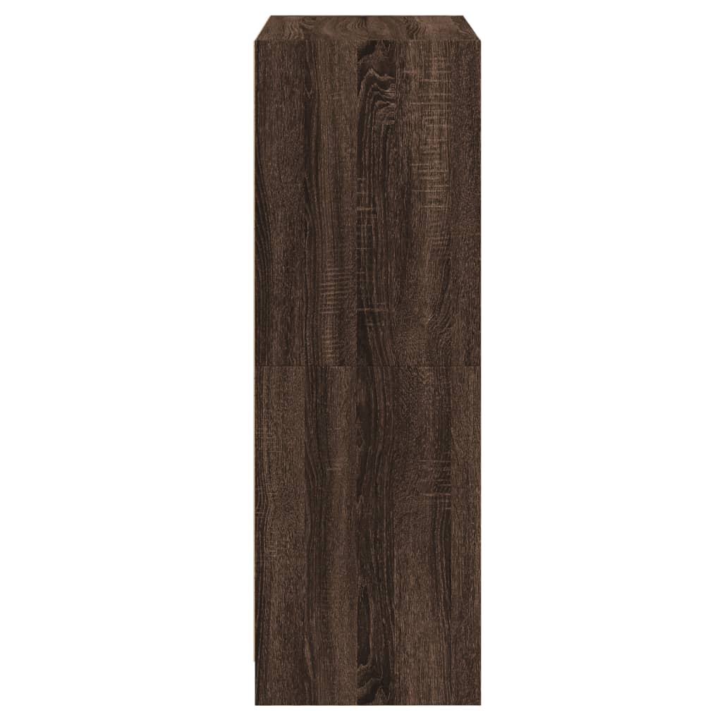 Hoge kast met deuren 68x37x109 cm bewerkt hout bruin eikenkleur is nu te koop bij PeponiXL, paradijselijk wonen!