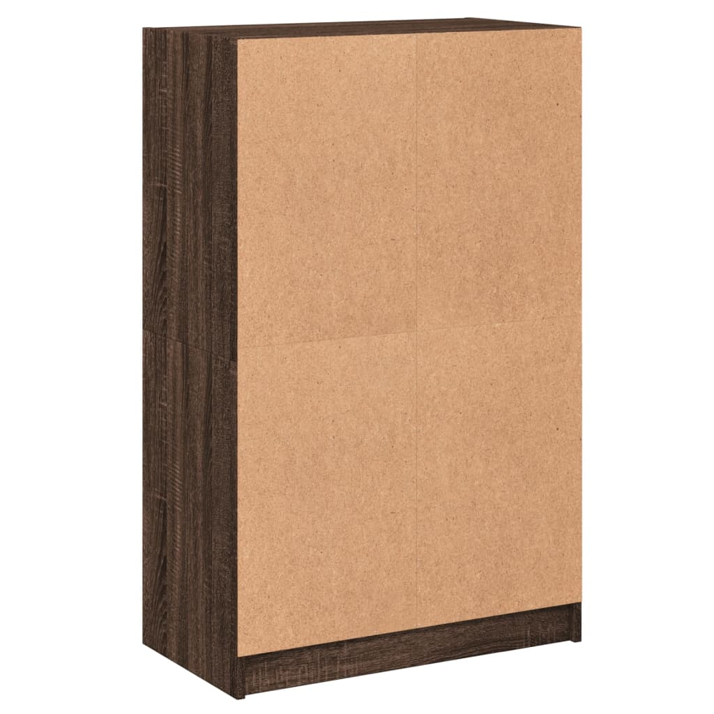 Hoge kast met deuren 68x37x109 cm bewerkt hout bruin eikenkleur is nu te koop bij PeponiXL, paradijselijk wonen!