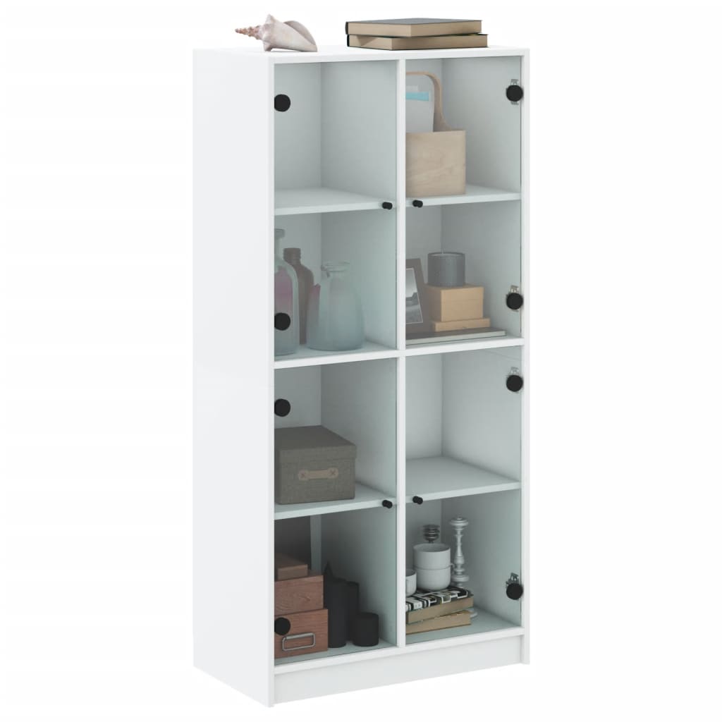 Hoge kast met deuren 68x37x142 cm bewerkt hout wit is nu te koop bij PeponiXL, paradijselijk wonen!
