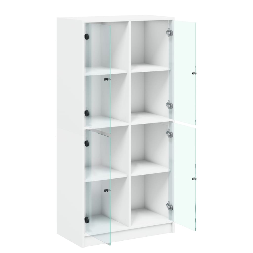 Hoge kast met deuren 68x37x142 cm bewerkt hout wit is nu te koop bij PeponiXL, paradijselijk wonen!