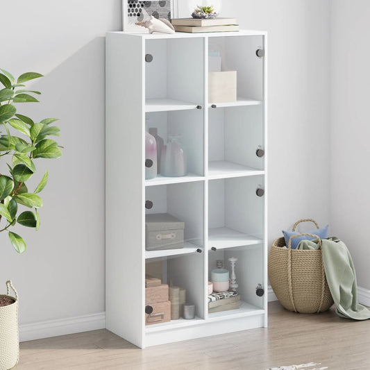 Hoge kast met deuren 68x37x142 cm bewerkt hout wit is nu te koop bij PeponiXL, paradijselijk wonen!