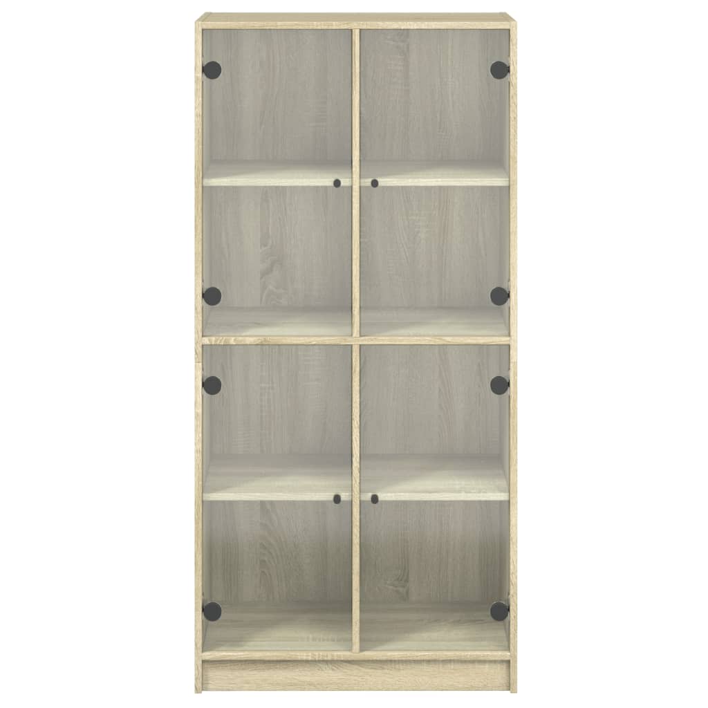 Hoge kast met deuren 68x37x142 cm bewerkt hout sonoma eiken is nu te koop bij PeponiXL, paradijselijk wonen!