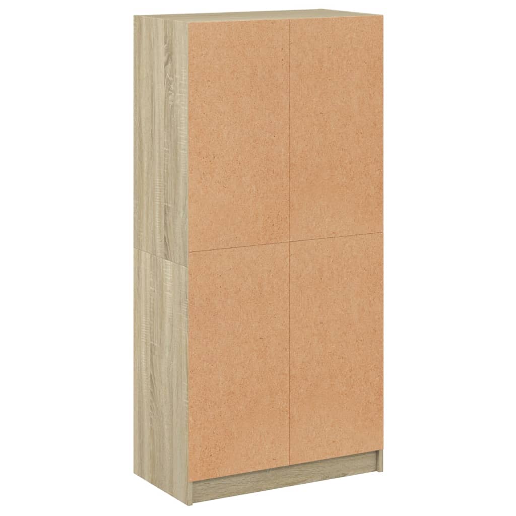 Hoge kast met deuren 68x37x142 cm bewerkt hout sonoma eiken is nu te koop bij PeponiXL, paradijselijk wonen!