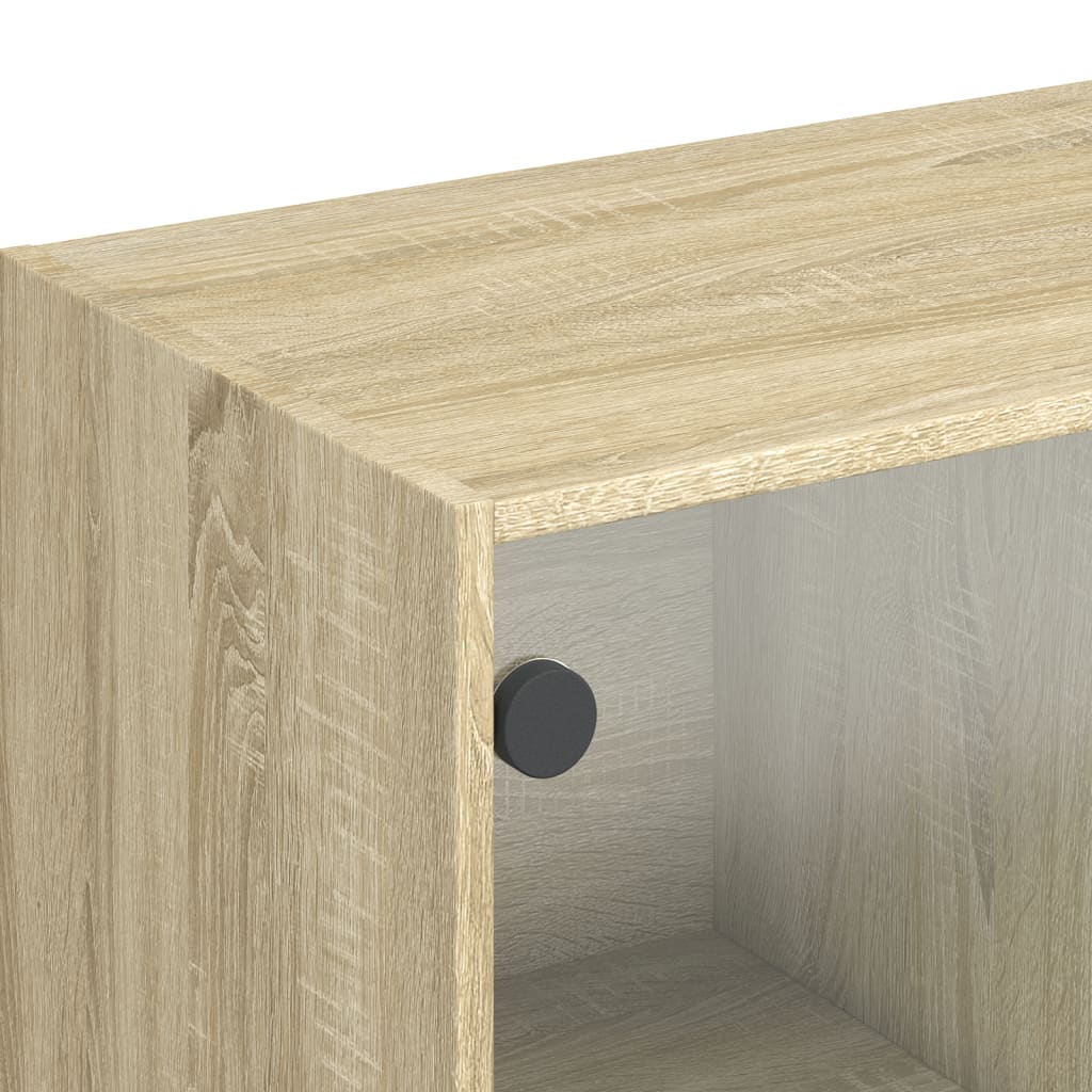 Hoge kast met deuren 68x37x142 cm bewerkt hout sonoma eiken is nu te koop bij PeponiXL, paradijselijk wonen!