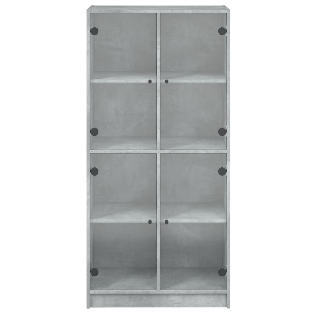 Hoge kast met deuren 68x37x142 cm bewerkt hout betongrijs is nu te koop bij PeponiXL, paradijselijk wonen!