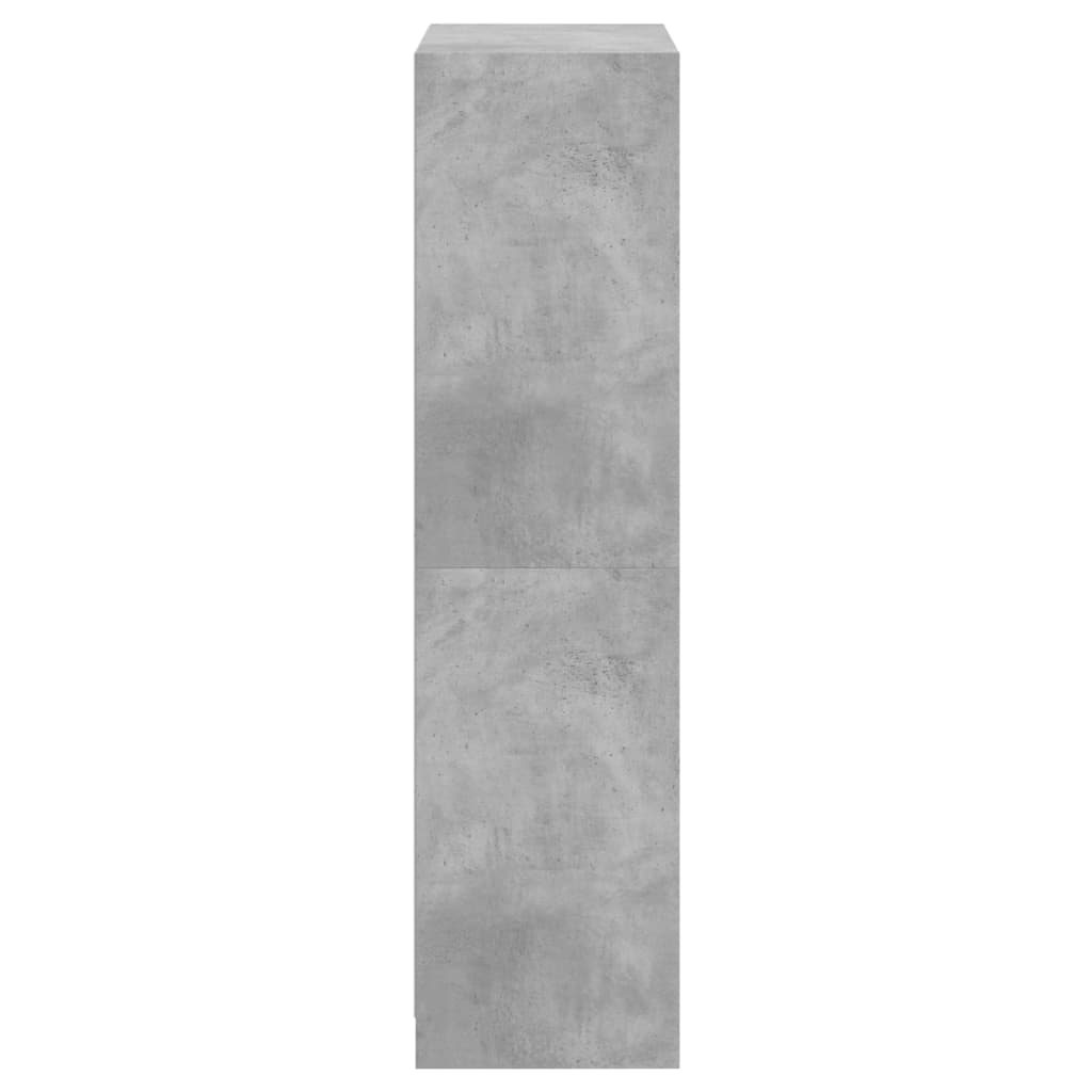 Hoge kast met deuren 68x37x142 cm bewerkt hout betongrijs is nu te koop bij PeponiXL, paradijselijk wonen!
