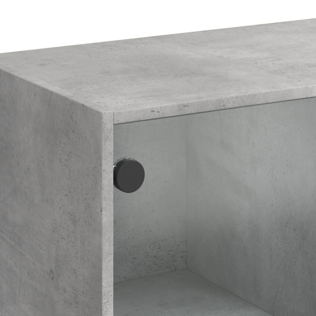 Hoge kast met deuren 68x37x142 cm bewerkt hout betongrijs is nu te koop bij PeponiXL, paradijselijk wonen!