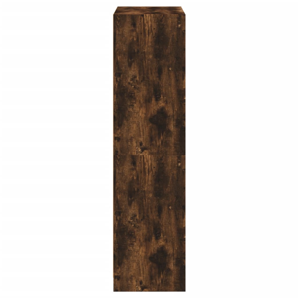 Hoge kast met deuren 68x37x142 cm bewerkt hout gerookt eiken is nu te koop bij PeponiXL, paradijselijk wonen!