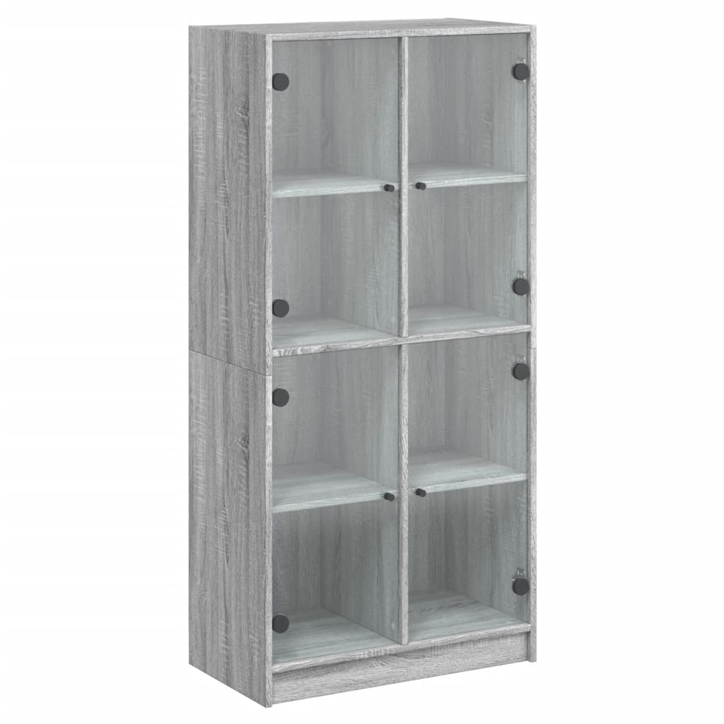 Hoge kast met deuren 68x37x142 cm bewerkt hout grijs sonoma is nu te koop bij PeponiXL, paradijselijk wonen!