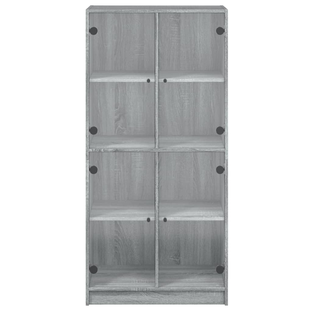 Hoge kast met deuren 68x37x142 cm bewerkt hout grijs sonoma is nu te koop bij PeponiXL, paradijselijk wonen!