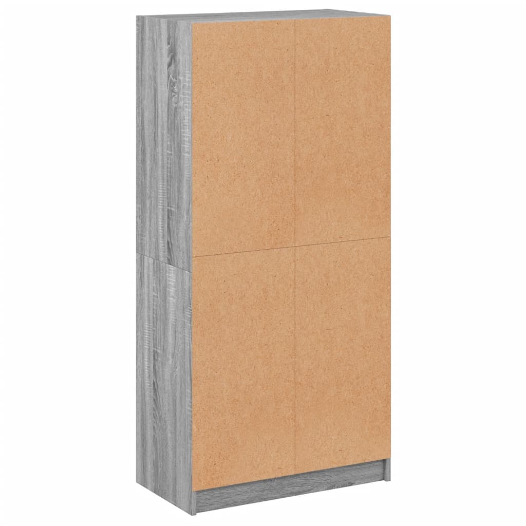 Hoge kast met deuren 68x37x142 cm bewerkt hout grijs sonoma is nu te koop bij PeponiXL, paradijselijk wonen!