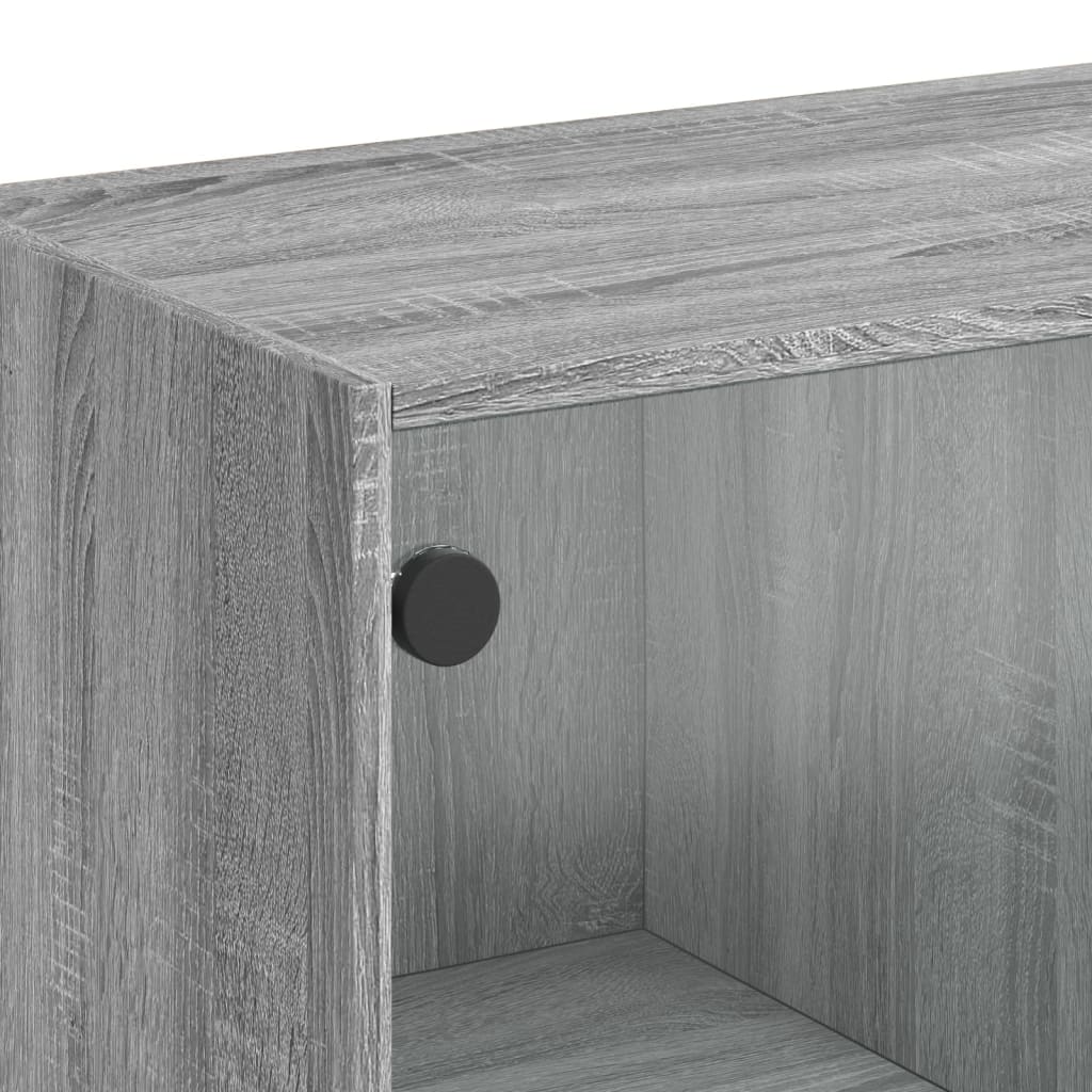 Hoge kast met deuren 68x37x142 cm bewerkt hout grijs sonoma is nu te koop bij PeponiXL, paradijselijk wonen!
