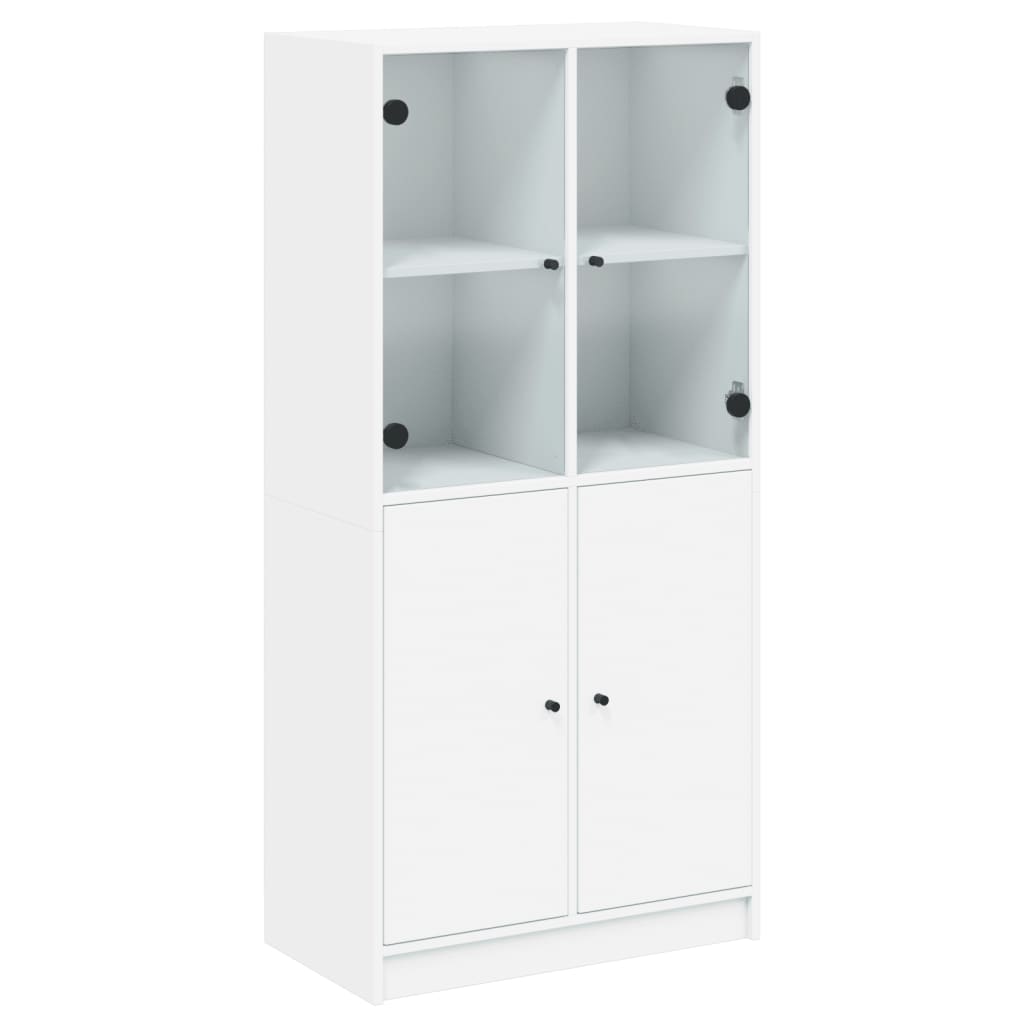 Hoge kast met deuren 68x37x142 cm bewerkt hout wit is nu te koop bij PeponiXL, paradijselijk wonen!