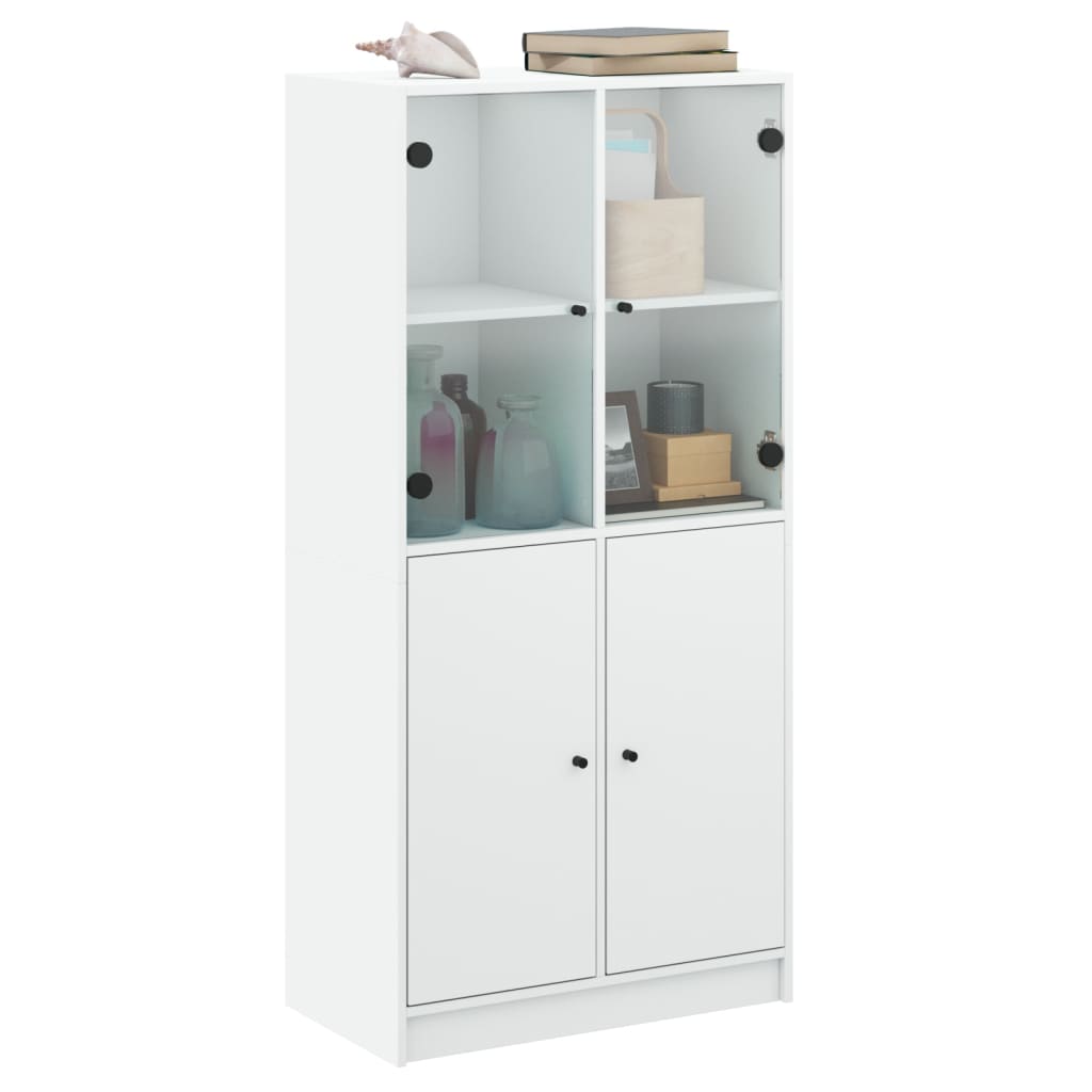Hoge kast met deuren 68x37x142 cm bewerkt hout wit is nu te koop bij PeponiXL, paradijselijk wonen!