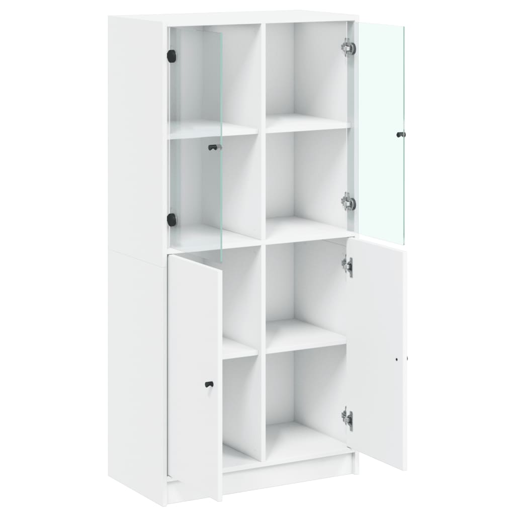 Hoge kast met deuren 68x37x142 cm bewerkt hout wit is nu te koop bij PeponiXL, paradijselijk wonen!