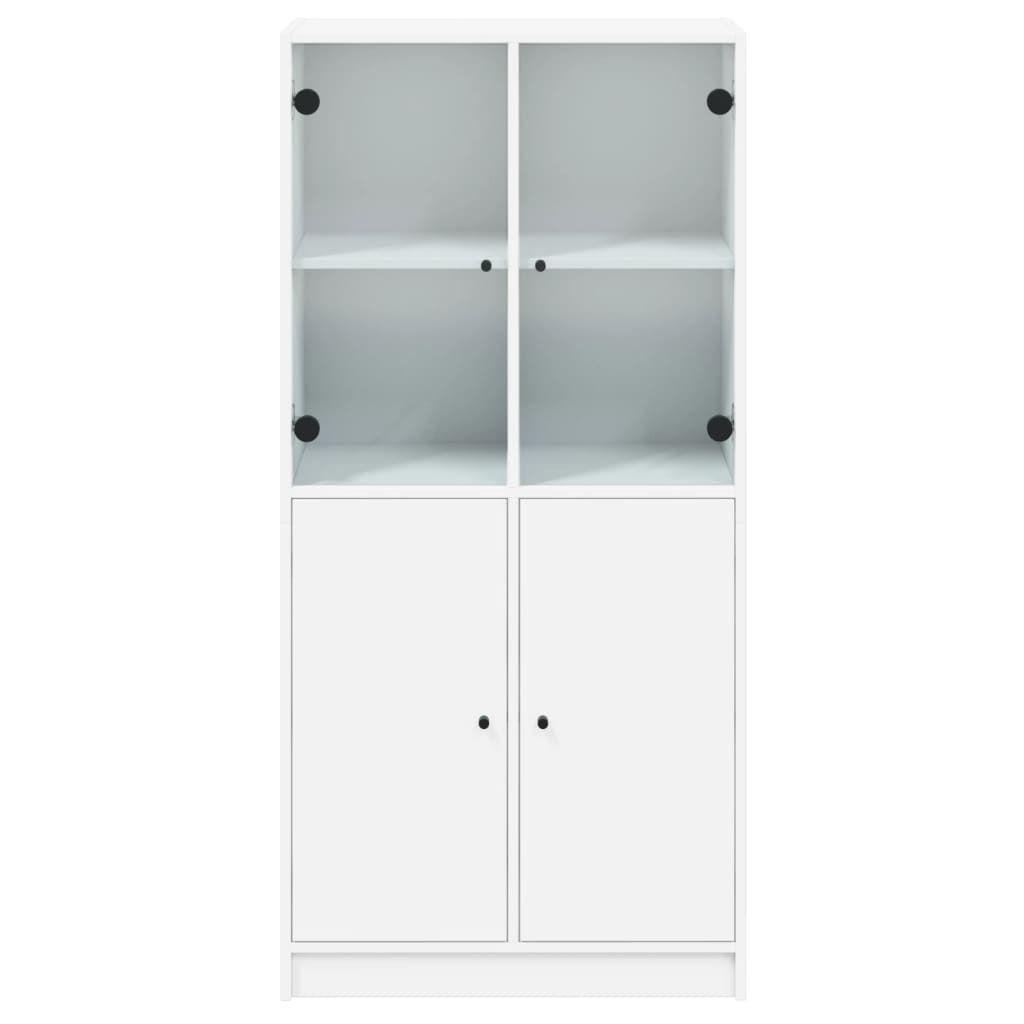 Hoge kast met deuren 68x37x142 cm bewerkt hout wit is nu te koop bij PeponiXL, paradijselijk wonen!