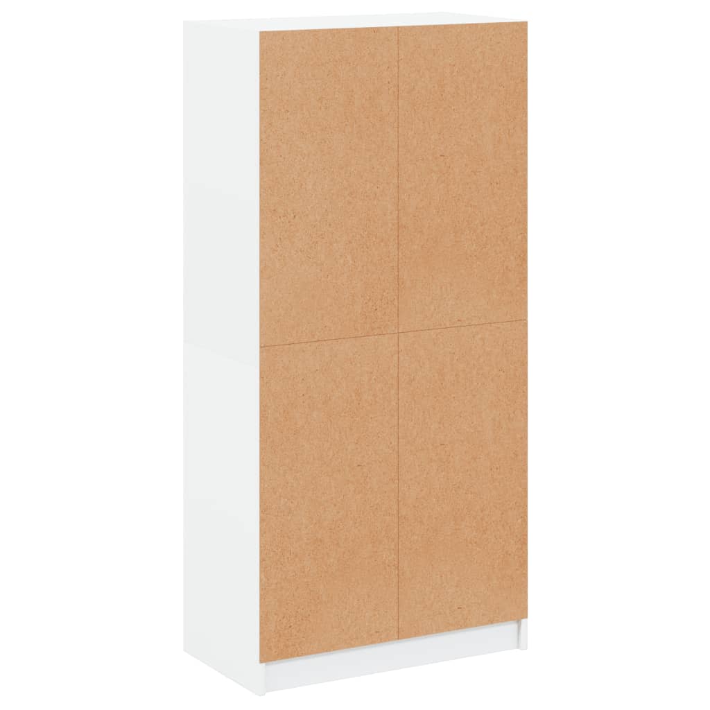 Hoge kast met deuren 68x37x142 cm bewerkt hout wit is nu te koop bij PeponiXL, paradijselijk wonen!