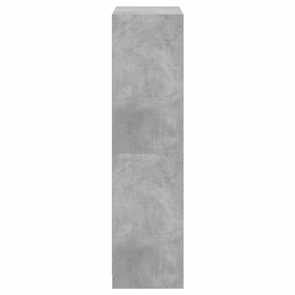 Hoge kast met deuren 68x37x142 cm bewerkt hout betongrijs is nu te koop bij PeponiXL, paradijselijk wonen!