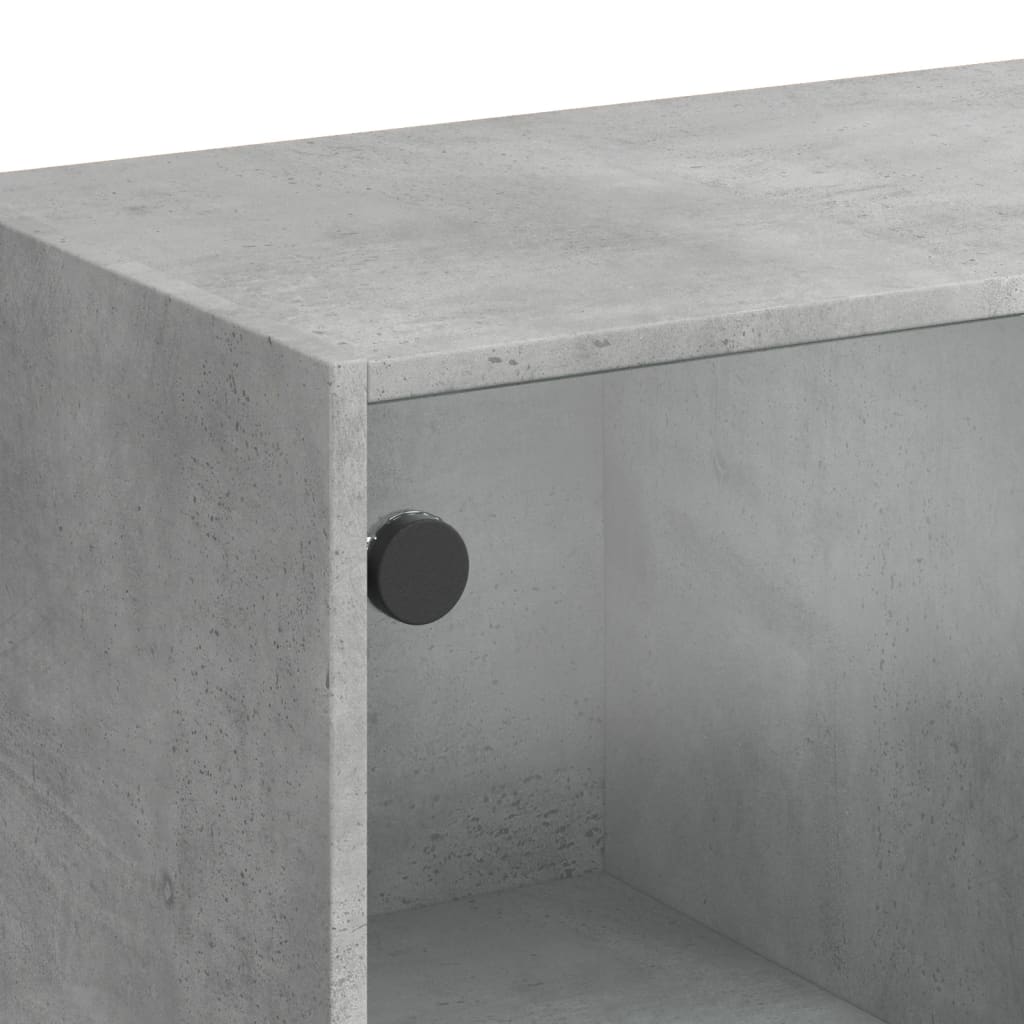 Hoge kast met deuren 68x37x142 cm bewerkt hout betongrijs is nu te koop bij PeponiXL, paradijselijk wonen!