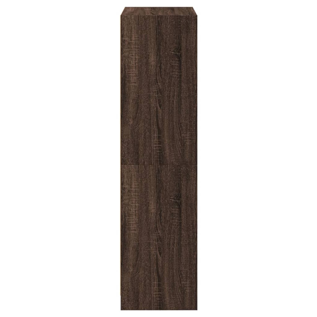 Hoge kast met deuren 68x37x142 cm bewerkt hout bruin eikenkleur is nu te koop bij PeponiXL, paradijselijk wonen!