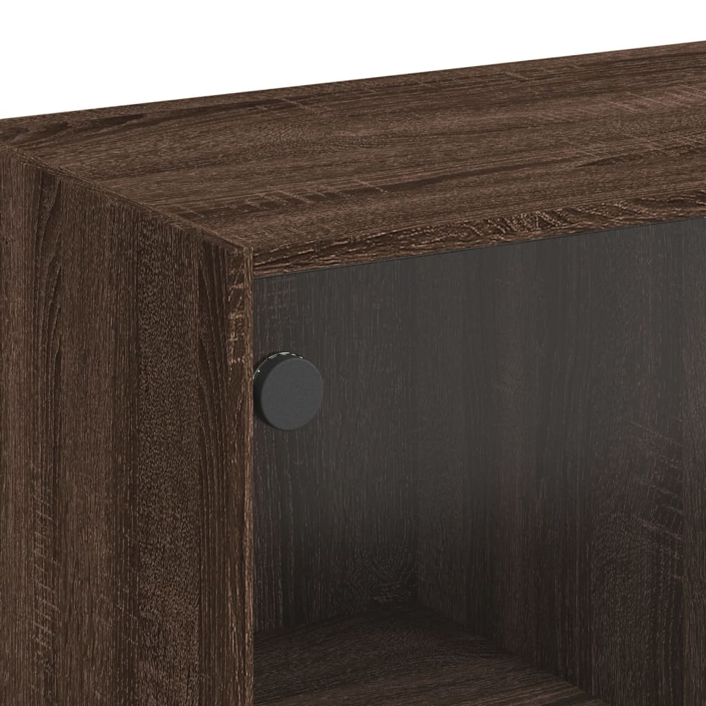 Hoge kast met deuren 68x37x142 cm bewerkt hout bruin eikenkleur is nu te koop bij PeponiXL, paradijselijk wonen!