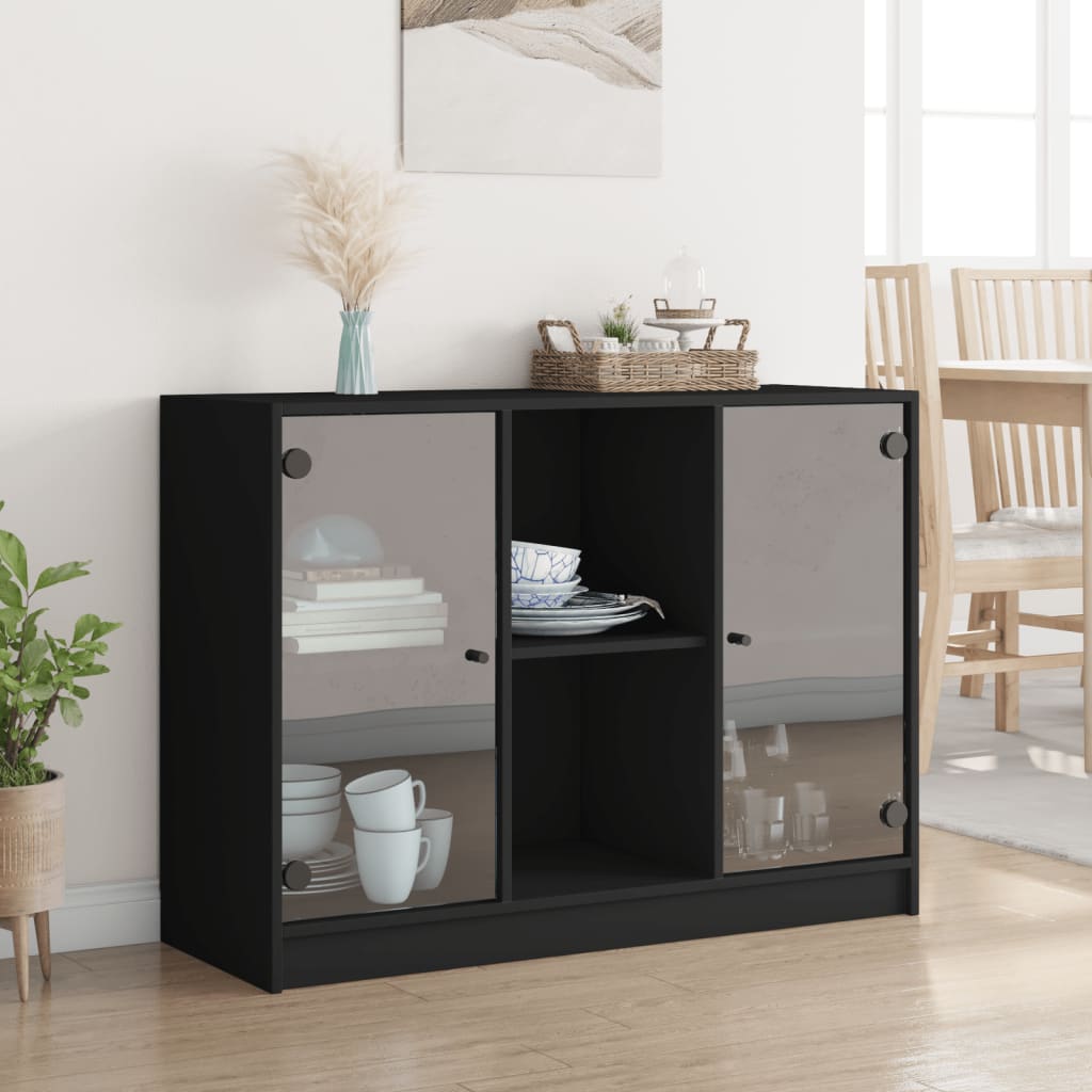Dressoir 102x37x75,5 cm bewerkt hout zwart is nu te koop bij PeponiXL, paradijselijk wonen!